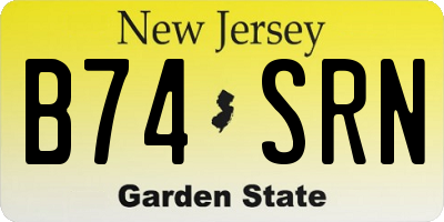 NJ license plate B74SRN