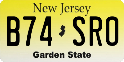 NJ license plate B74SRO