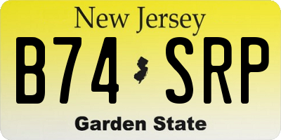 NJ license plate B74SRP