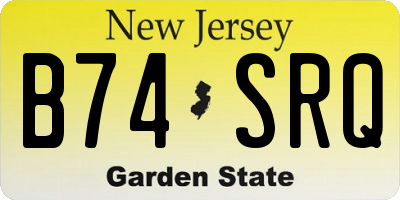 NJ license plate B74SRQ