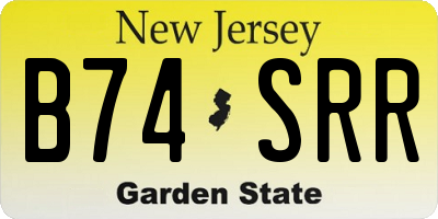 NJ license plate B74SRR