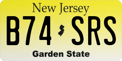 NJ license plate B74SRS