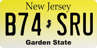 NJ license plate B74SRU