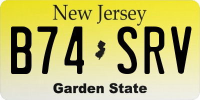 NJ license plate B74SRV