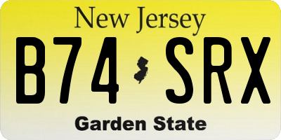 NJ license plate B74SRX