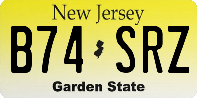 NJ license plate B74SRZ