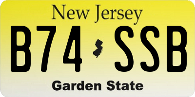 NJ license plate B74SSB