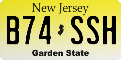 NJ license plate B74SSH