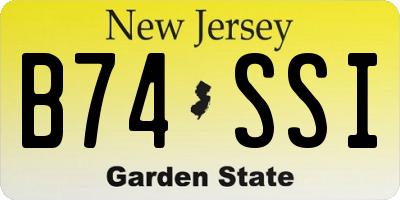 NJ license plate B74SSI