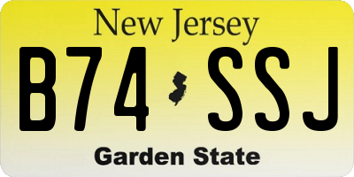 NJ license plate B74SSJ