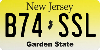 NJ license plate B74SSL