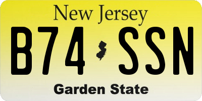 NJ license plate B74SSN