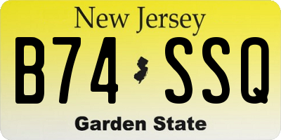 NJ license plate B74SSQ