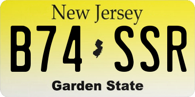 NJ license plate B74SSR