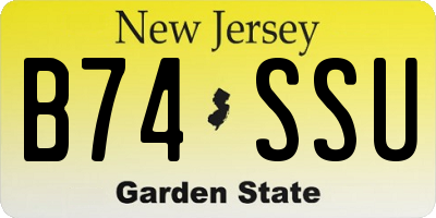 NJ license plate B74SSU