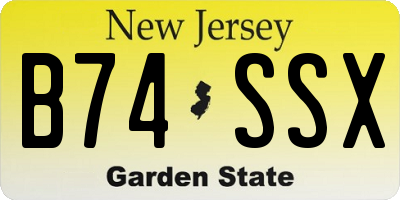 NJ license plate B74SSX