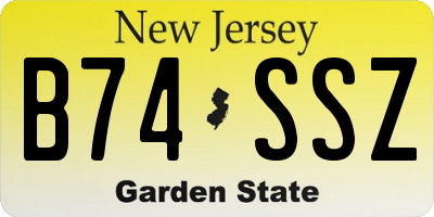 NJ license plate B74SSZ