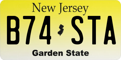 NJ license plate B74STA