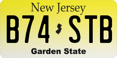 NJ license plate B74STB