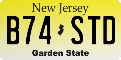 NJ license plate B74STD