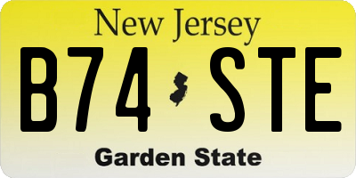 NJ license plate B74STE