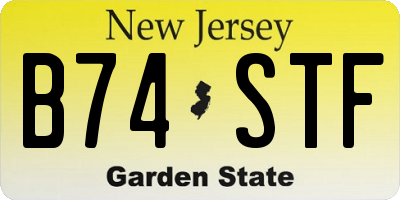 NJ license plate B74STF