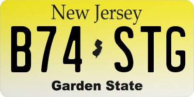 NJ license plate B74STG