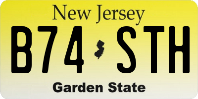 NJ license plate B74STH