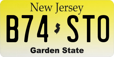 NJ license plate B74STO