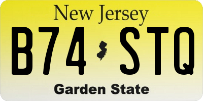 NJ license plate B74STQ