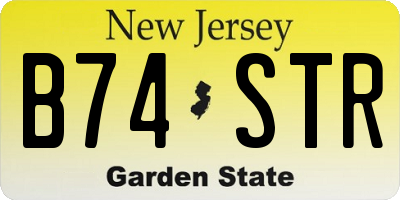 NJ license plate B74STR