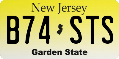 NJ license plate B74STS