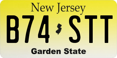 NJ license plate B74STT