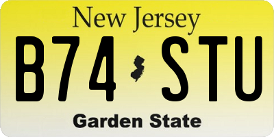 NJ license plate B74STU