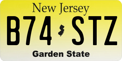 NJ license plate B74STZ
