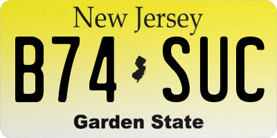 NJ license plate B74SUC