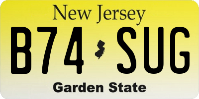 NJ license plate B74SUG