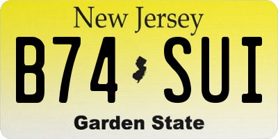 NJ license plate B74SUI