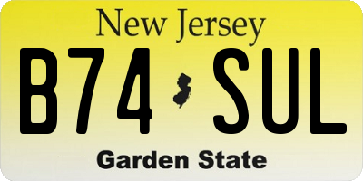 NJ license plate B74SUL