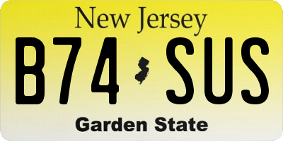 NJ license plate B74SUS