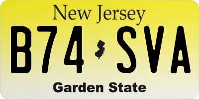 NJ license plate B74SVA