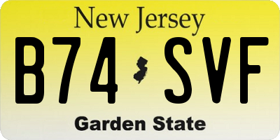 NJ license plate B74SVF