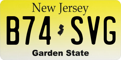 NJ license plate B74SVG