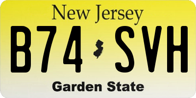 NJ license plate B74SVH