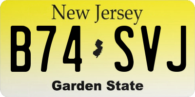 NJ license plate B74SVJ