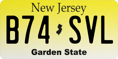 NJ license plate B74SVL