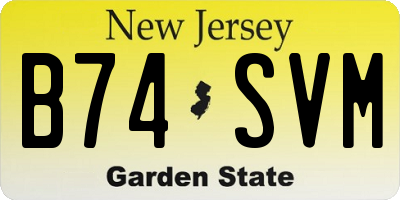 NJ license plate B74SVM