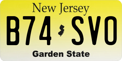 NJ license plate B74SVO