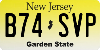 NJ license plate B74SVP