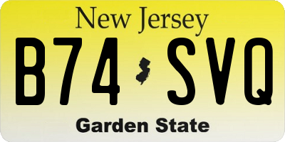 NJ license plate B74SVQ